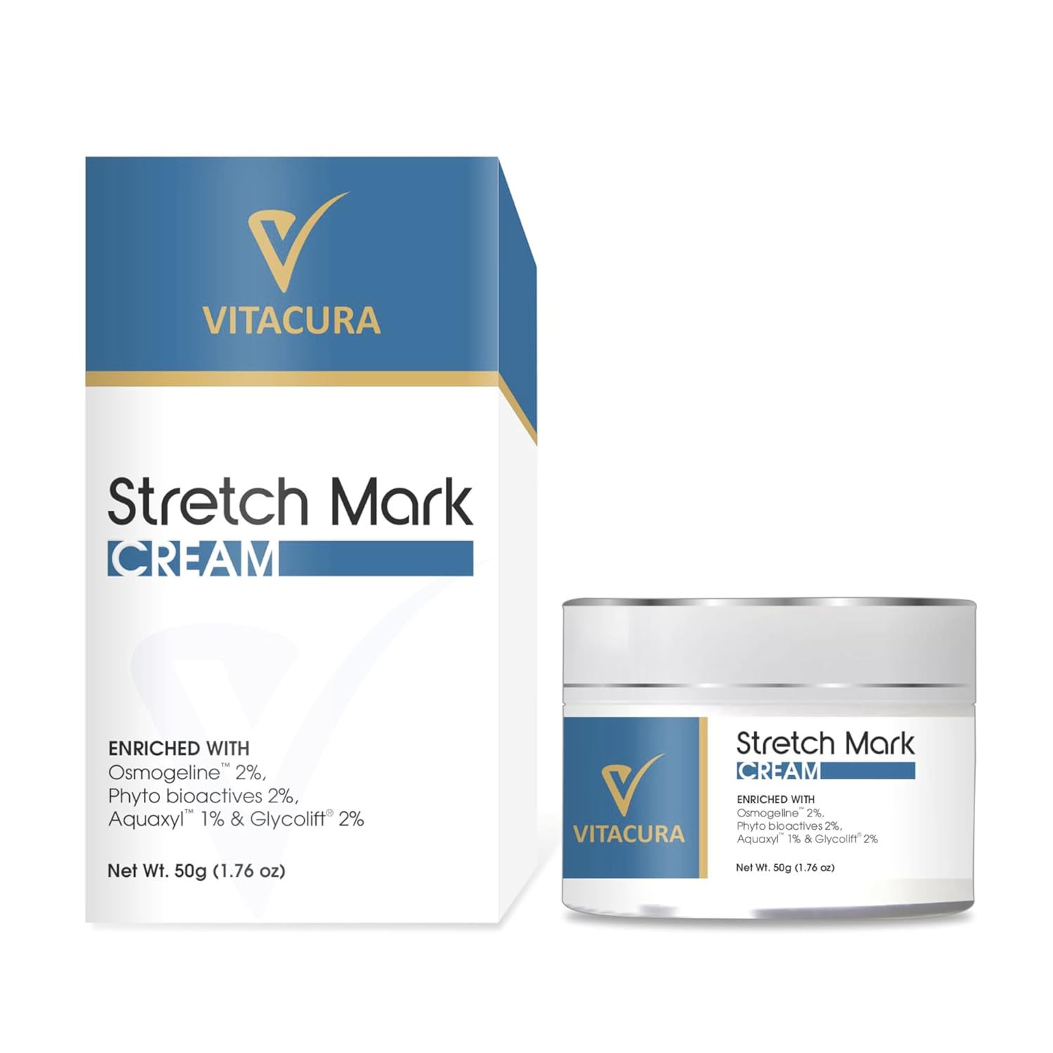 <b>VITACURA Stretch Mark Cream</b> - Scar removal and Moisturizing Cream, Stretch Mark removal for Stomach, thighs & all body parts