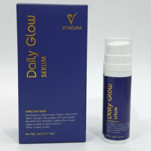 <b>VITACURA Daily Glow Face Serum</b> - Enriched with Hyaluronic acid, Vitamin E, Pentavitin & Aquaxyl Net Qty. 30 ml