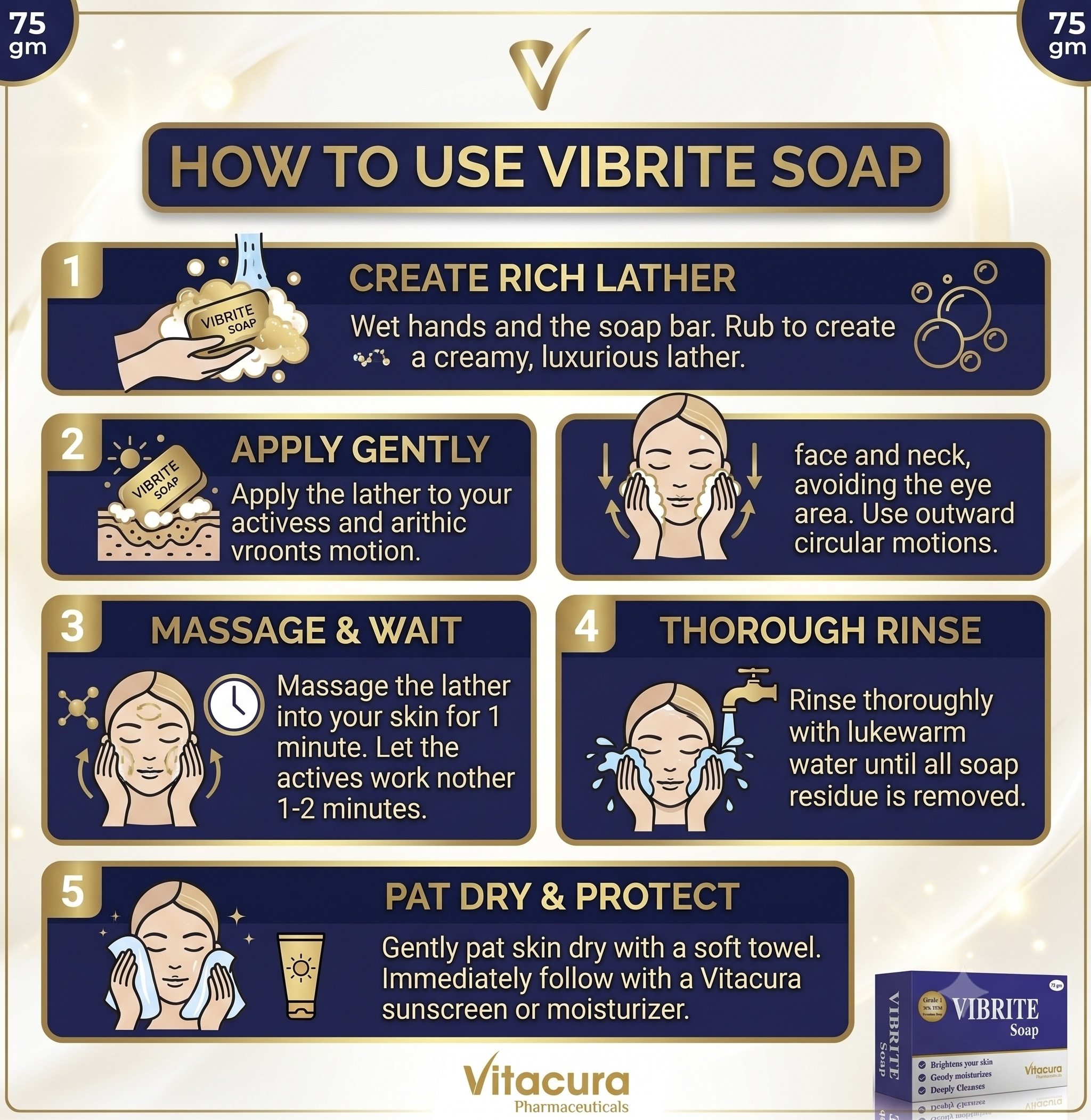 Vibrite Soap with L-Glutathione, Kojic Acid, Vitamin C & Bakuchiol | Brightening & Cleansing Soap for Dark Spots & Uneven Skin Tone | For Men & Women - Image 10